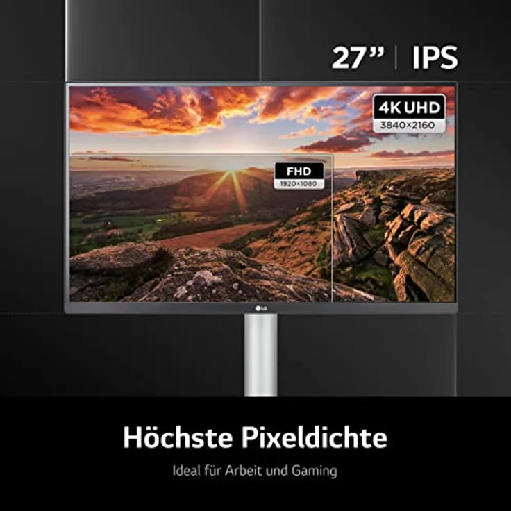 LG Electronics 27UP85NP-W 4K UHD 27'' (68cm), 3840 x 2160, 16:9, VESA DisplayHDR™ 400, AMD FreeSync™, IPS with DCI-P3 95%, 5ms GtG - Weiß & Schwarz - 27 Zoll Office-Monitor mit nahezu rahmenlosem Design, 4K-Auflösung, DisplayHDR 400, AMD FreeSync, und 95% DCI-P3 - Weiß & Schwarz – Bild 2