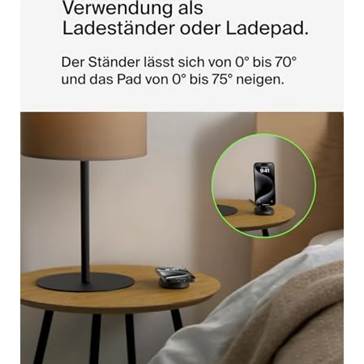 Belkin Support de charge magn?que Qi2 (15 W), Wireless Charger, Schwarz – Bild 3