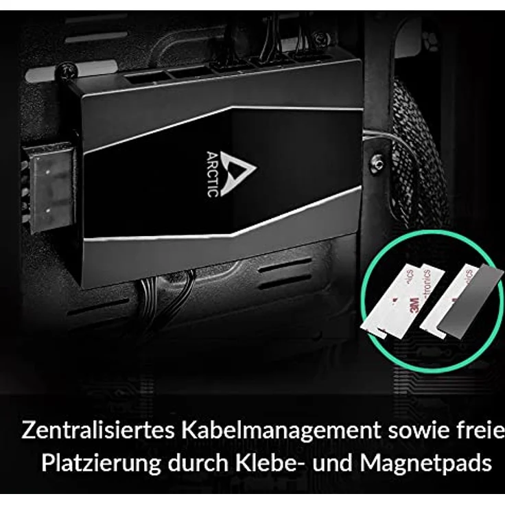 ARCTIC Case Fan Hub - 10-Fach PWM Lüfter-Verteiler mit SATA Power, Gehäuselüfter - Schwarz – Bild 3