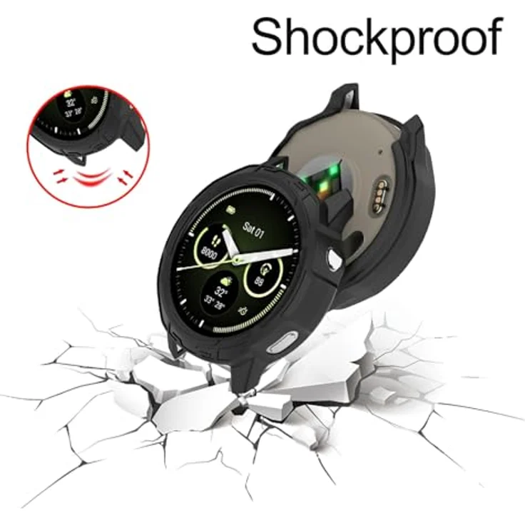 GIOPUEY Hülle für Garmin Venu 4 41mm, TPU Silikon Schutz Case mit präziser Passform und beige Farboption – Bild 5
