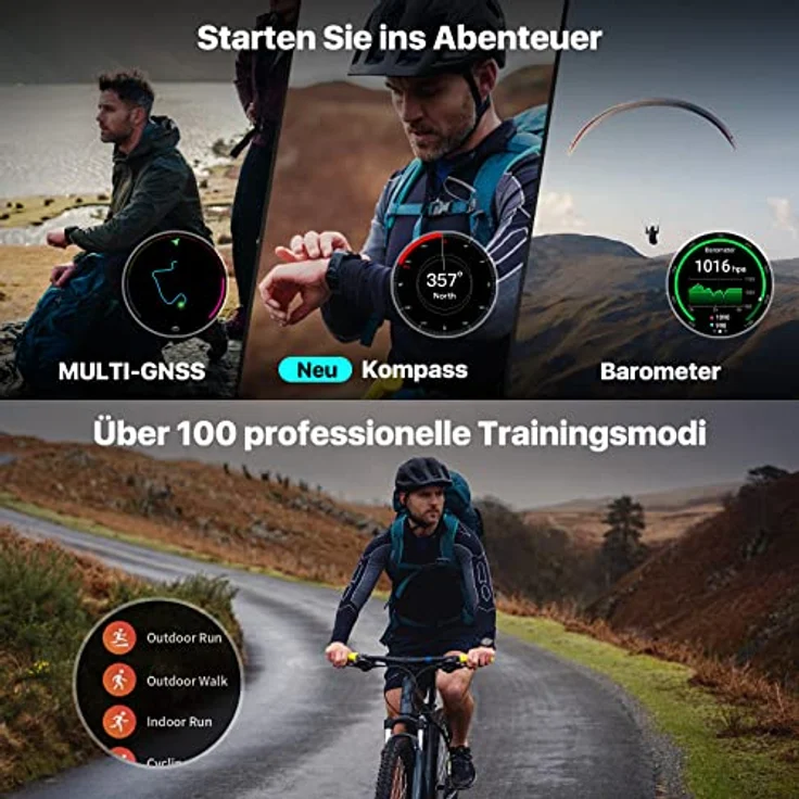 Ticwatch Pro 5 Android Smartwatch für Männer Snapdragon W5+ Gen 1 Wear OS Smartwatch 80 Stunden Lange Akkulaufzeit Gesundheit Fitness Tracking 5ATM Wasserbeständigkeit Kompass Nur Android kompatibel, Black – Bild 5