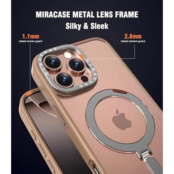 Miracase Magnetic Hülle für iPhone 16 Pro Max 6,9' mit integriertem Ständer und MagSafe-Kompatibilität, stoßfest, Wüstenbraun – Bild 5