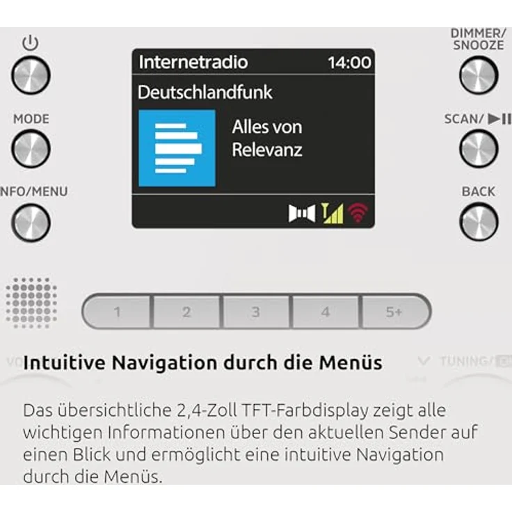 TechniSat DIGITRADIO 550 IR, DAB+ / UKW / Internet-Radio mit Bluetooth, 2 x 5 Watt Lautsprechern, TFT-Farbdisplay – Bild 5