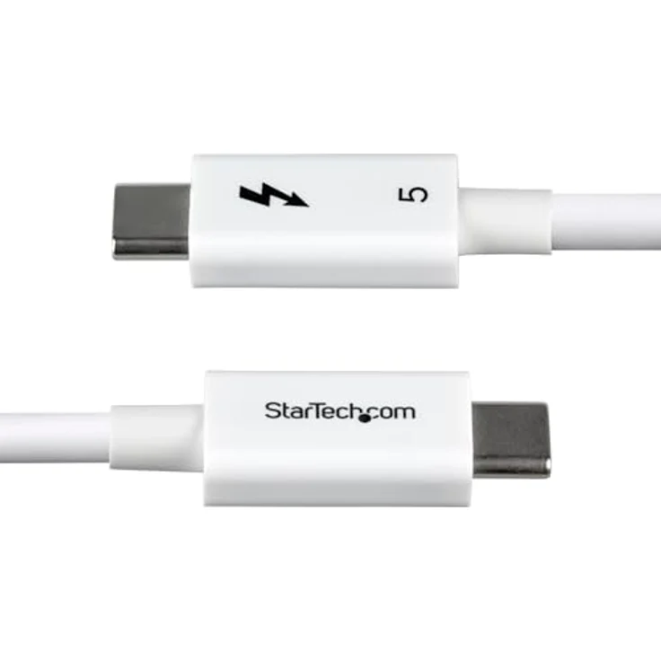 StarTech 80cm Thunderbolt 5 Kabel USB-C, 80Gbps, 240W PD, Dual 8K 60Hz, TB4, USB4, weiß – Bild 4