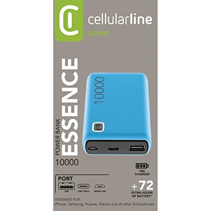 cellularline Zubehör Smartphones Marke Modell Power Bank 10.000 BLU – Bild 3