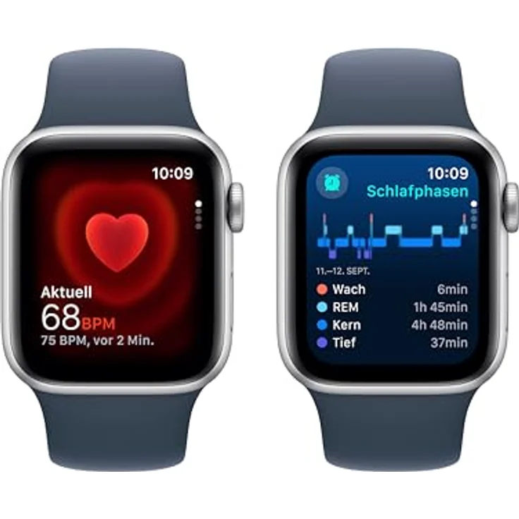 Apple Watch SE GPS + Cellular (2. generation), 40 mm Aluminiumgehäuse Silber, Sportarmband Sturmblau, S/M – Bild 4