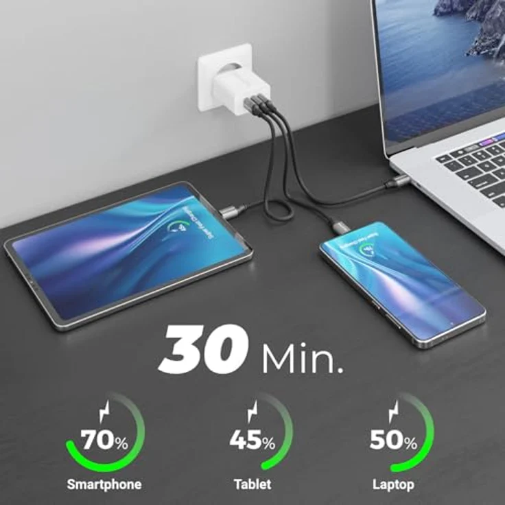 deleyCON 1m USB-C Kabel (USB 3.2 Gen2, 10Gbit/s, 100W) Datenkabel für 4K@60Hz Videoausgabe, kompatibel mit iPhone 17 Pro Max, Galaxy S25, MacBook und mehr – Bild 4
