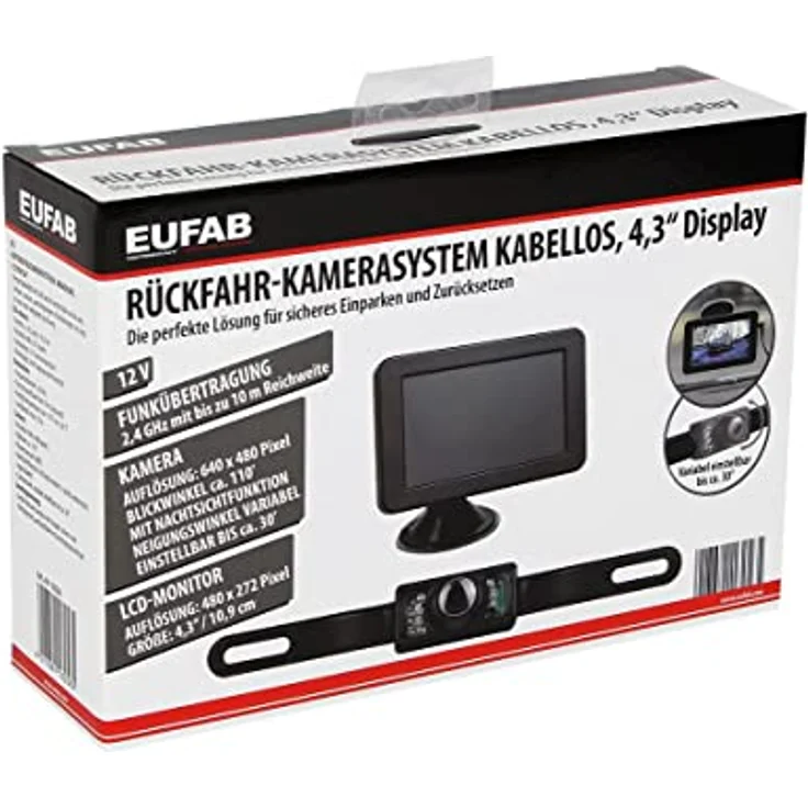 EUFAB Rückfahr-Kamerasystem kabellos, 4,3 Zoll Monitor – Bild 3