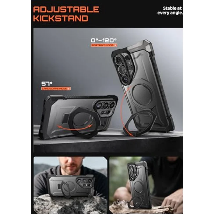 SUPCASE Unicorn Beetle Grip Hülle für Samsung Galaxy S26 Ultra, Slim Schutzhülle mit Ringhalter, kompatibel mit MagSafe, Schwarz – Bild 4