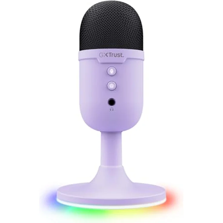Trust GXT234 Yunix, USB-Gaming-Mikrofon mit RGB-Beleuchtung, kardioidem Aufnahme-Muster, in Booster Black – Bild 1