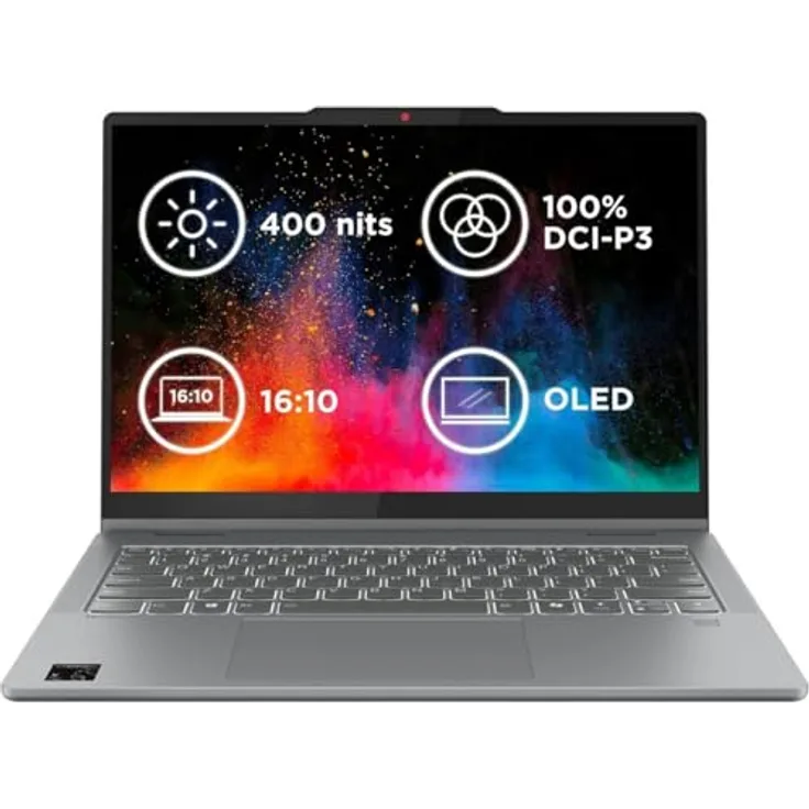 LENOVO IdeaPad 5x Convertible, 14 Zoll Touchscreen, Qualcomm Snapdragon X Plus, 16 GB RAM, 512 GB SSD, Adreno Onboard Graphics, Luna Grey, inkl. Lenovo Digital Pen 2, Windows 11 Home