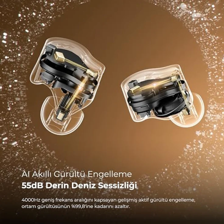 Soundpeats H3, kabellose Earbuds in Schwarz/Gold mit klarer Klangqualität und modernem Design – Bild 3