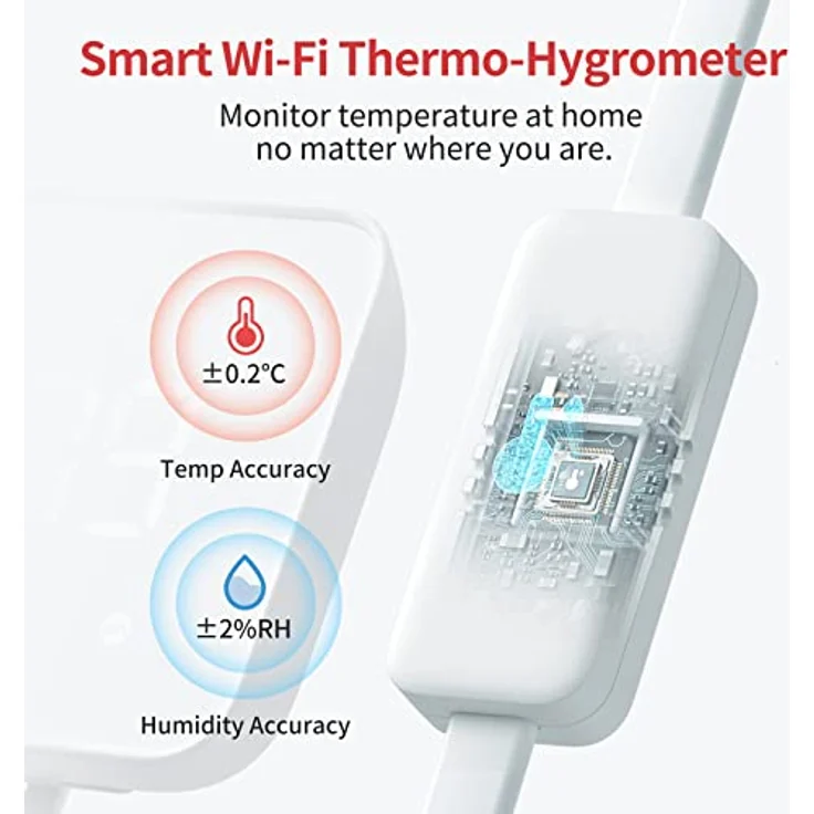 SwitchBot Hub 2, WLAN Thermometer Hygrometer, Smart IR Fernbedienung, Klimaanlagensteuerung, verbindet SwitchBot mit WLAN (unterstützt 2,4 GHz), kompatibel mit Alexa, Google Assistant, Siri, Matter – Bild 3