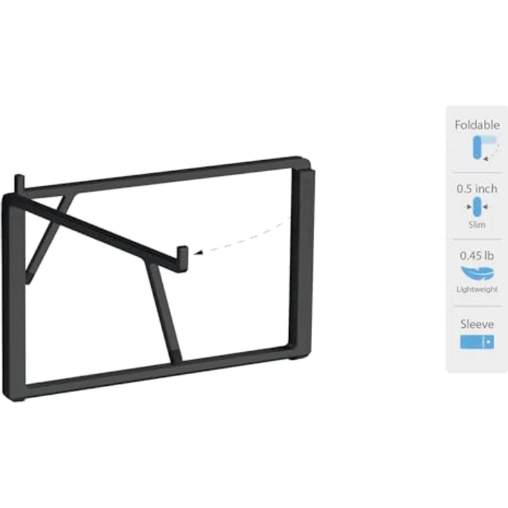Rain Design MBAR FOLDABLE LAPTOP STAND, Tragbarer Klappständer aus Aluminium, 5,5 Zoll Höhenanpassung, inklusive schwarzer Tragetasche – Bild 2