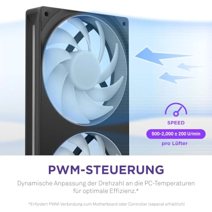 NZXT F420 RGB Core, 140 mm PC Lüfter mit Uni-Body-Konstruktion und RGB-Beleuchtung, Schwarz – Bild 10