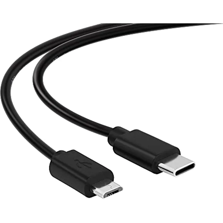 conecto 1,50m USB C auf Micro USB 2.0 Verbindungskabel, Daten- und Ladekabel, 480 Mbit/s, schwarz