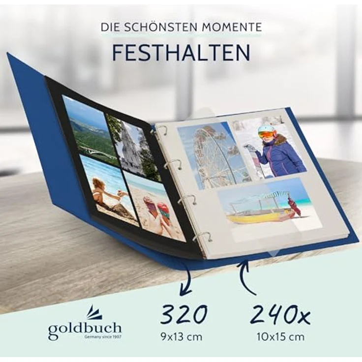 goldbuch Foto-Ringbuch, Bella Vista, 26 x 32 cm, Leinen, Blau, 37916 – Bild 8