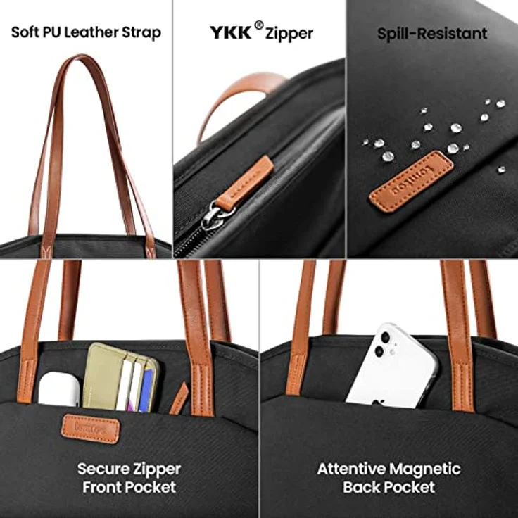 Tomtoc TOMTOC Versatile-T23, 15.6 Zoll Laptop-Tasche mit 18L Kapazität, spritzwasserresistent, Schwarz – Bild 6