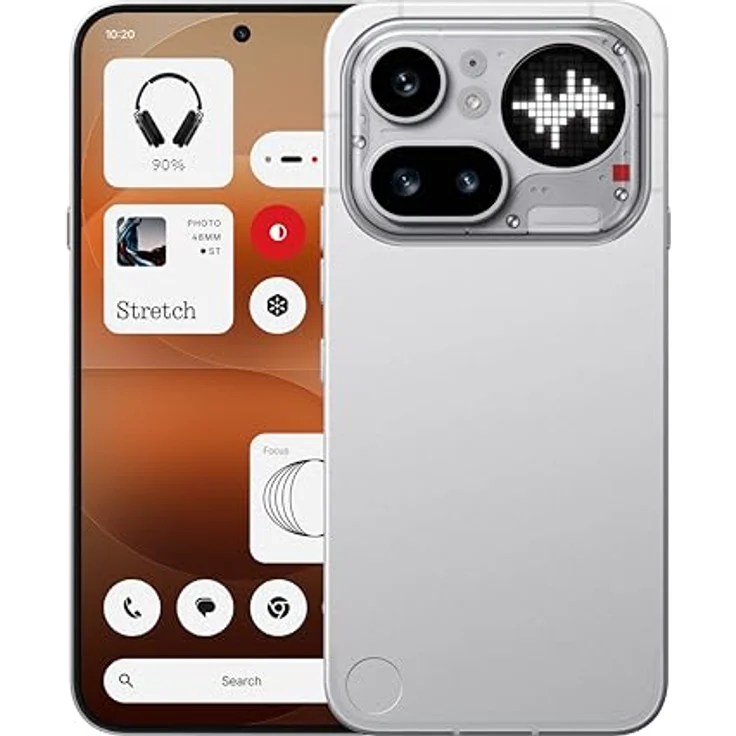 Nothing Phone (4a) Pro - 50MP Triple-Kamera, 140x Ultra-Zoom, 12GB RAM, 256GB Speicher, Metall-Unibody, 144Hz AMOLED, Glyph Bar, Silber – Bild 1