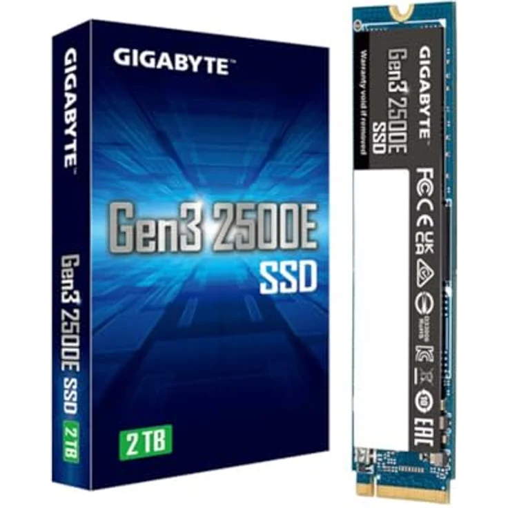 Gigabyte SSD Gen3 2500E 2TB M.2 PCIe G325E2TB, NVME (2000 GB, M.2), blau – Bild 1