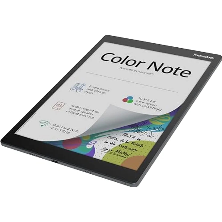 PocketBook E-Book-Reader Color Note Stormy Sea, 10,3-Zoll-Farbbildschirm & Notizfunktion, Bluetooth & Text-to-Speech – Bild 4