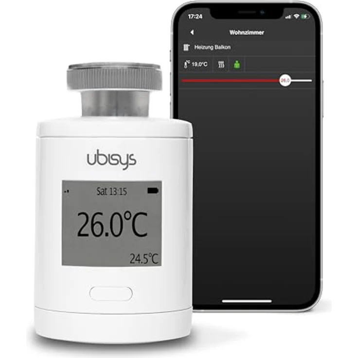 ubisys Zigbee Heizkörper-Thermostat H1: Smarte Funk-Heizungssteuerung zur Temperaturregelung per App – Made in Germany, keine Datenverfolgung, einfache Installation – Bild 1