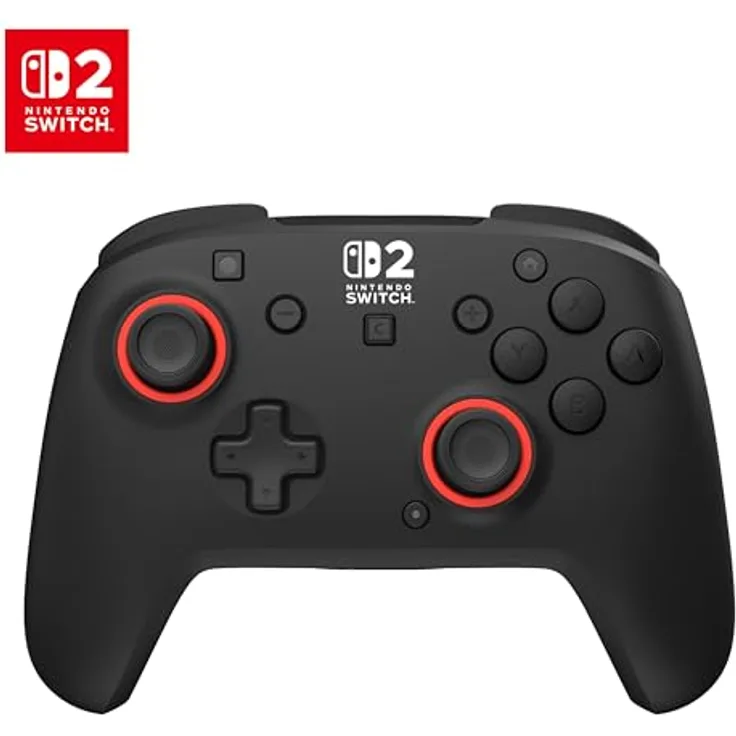 Turtle Beach Rematch, Kabelloser RGB-Gaming-Controller für Nintendo Switch 2 mit TMR-Thumbsticks und 40 Stunden Akkulaufzeit, schwarz
