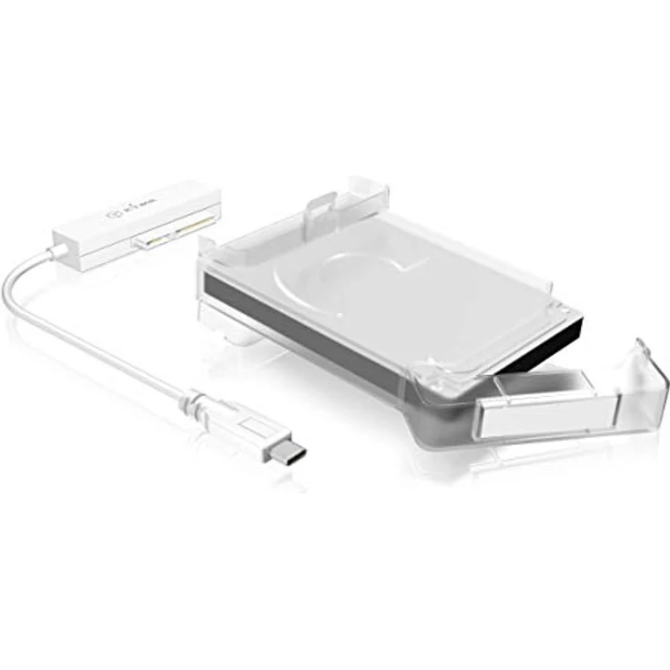 Icy Box IB-AC703-C USB 3.0 (Type-C) zu SATA Adapter für 2,5'' (6,35 cm) HDD-SSD mit Schutzbox für Adapter & Laufwerk, SATA III, UASP – Bild 2