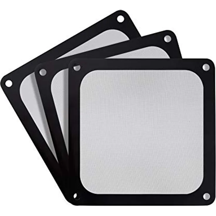 Silverstone Bundle: 3X SST-FF143B - 140 mm Lüfterabdeckung mit Ultra-feinem Staubfilter, Magnet-Montage, schwarz