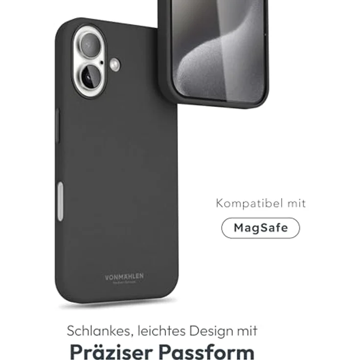 Vonmählen Like Leather Case Cover für Apple iPhone 16, Schwarz, Handytasche aus Leder, versandkostenfrei – Bild 7