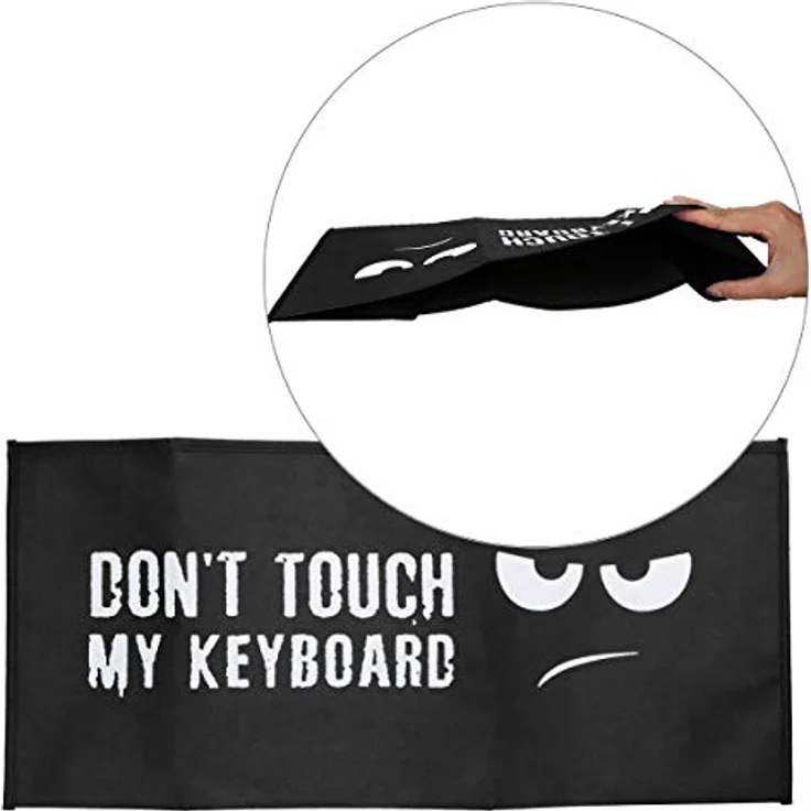 kwmobile Hülle kompatibel mit Apple Magic Keyboard - PC Tastatur Schutzhülle - Keyboard Staub Cover Case Don't Touch My Keyboard Weiß Schwarz – Bild 5