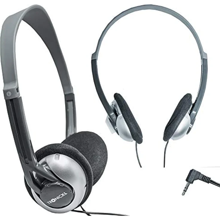 TronicXL Fernseh Kopfhörer 6m langes Kabel Kopfbügel Neodymmagnet 30mm für Fernseher Samsung LG Sony Toshiba DYON JVC Philips Apple iPad iMac Computer - Stereokopfhörer Headphones Klinkenstecker – Bild 1