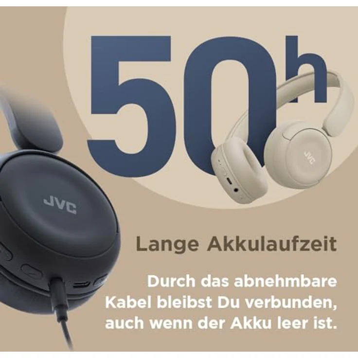 JVC HA-S59W, True Wireless Kopfhörer mit Bluetooth 5.4, 50 Stunden Akkulaufzeit, beige – Bild 5