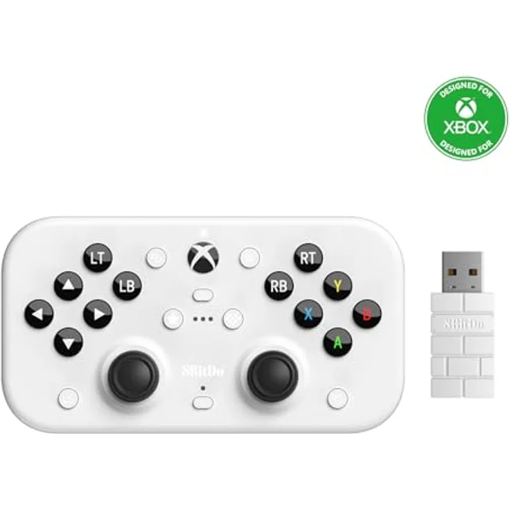 8bitdo Lite SE, 2.4G Wireless Gaming Controller für Xbox und Windows, mit programmierbaren Super Buttons, Weiss