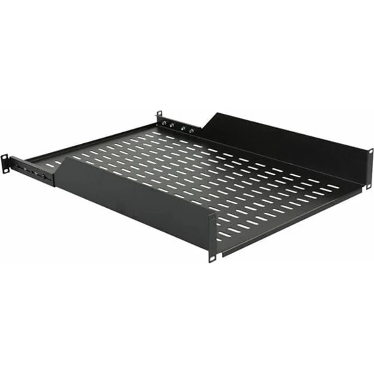 Lanview Rack Shelf, front.1U rear connected, 650 mm tief, 2U, Schwarz, RAL 9005
