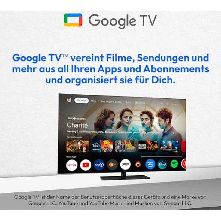 MEDION MD 865400, 65 Zoll 4K Smart TV mit Dolby Vision HDR, Dolby Atmos, Google TV, schwarz – Bild 3
