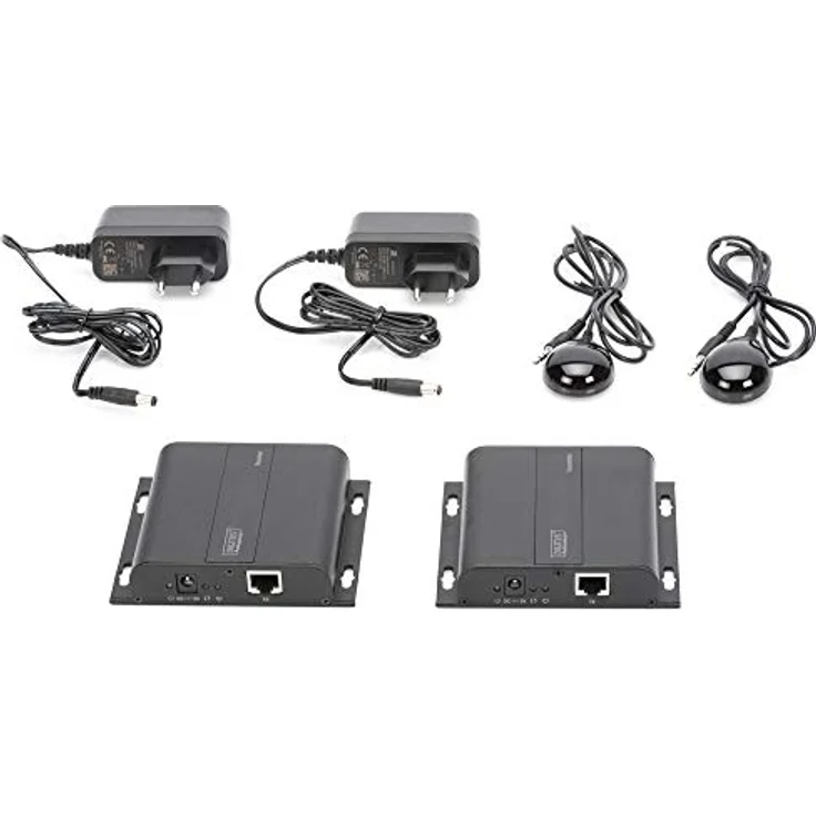 DIGITUS Professional 4K HDMI Extender (Set), IP fähig und Direktverbindung (Cat 5, 5e, 6), bis zu 253 Empfänger, Auflösung 3840x2160p mit 30 Hz, Schwarz – Bild 2