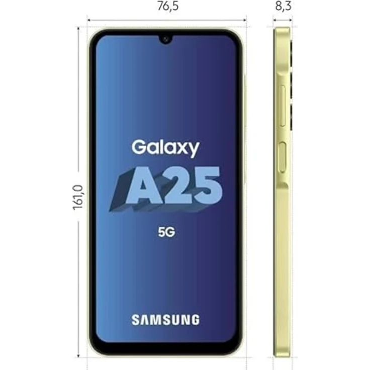 Samsung Galaxy A25 5G Smartphone, Simlockfrei ohne Vertrag, 256 GB, Gelb – Bild 2