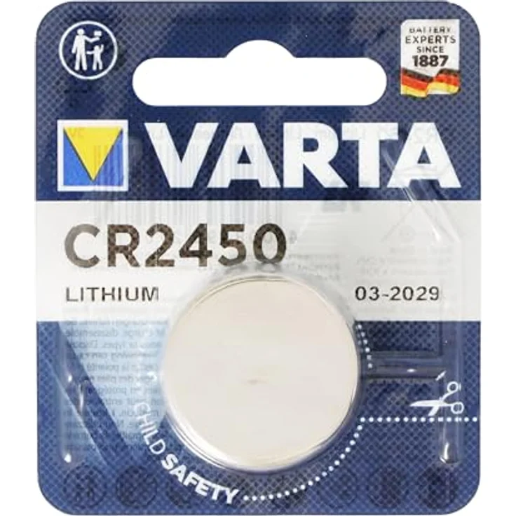 Varta CR2450 Lithium Batterie, passend für Philips HUE Dimmschalter, 3,0 Volt, Hochleistungsbatterie, 1 Stück – Bild 1