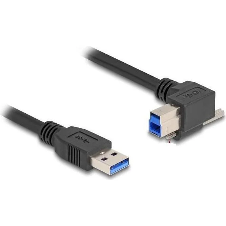 DeLOCK 80484 USB Kabel 1 m, USB 3.2 Gen 1 (3.1 Gen 1) Type A/B, Schwarz, gewinkelter Stecker, 5 Gbps