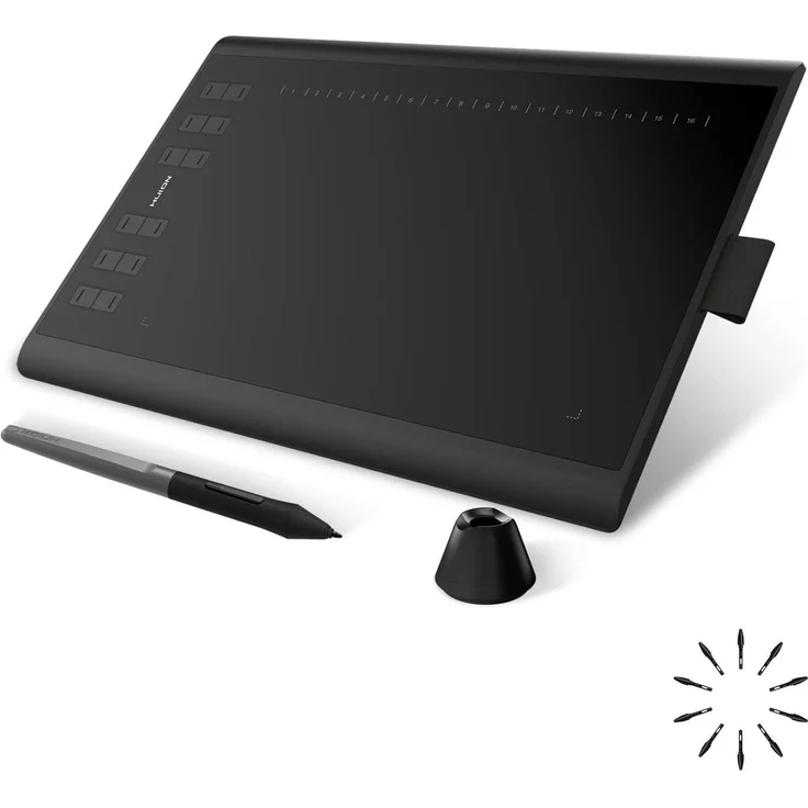 HUION Inspiroy H1060P Zeichentablett mit 8192 Druckempfindlichem Batterielosem Stift, 12 Benutzerdefinierten Hot Keys, 10 x 6,25 Zoll Arbeitsfläche