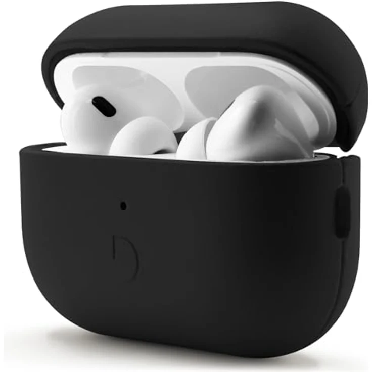 Decoded Leather Case für Apple AirPods Pro 3, handgefertigte Schutzhülle aus vollnarbigem Leder mit schockabsorbierender TPU-Basis, Schwarz – Bild 2