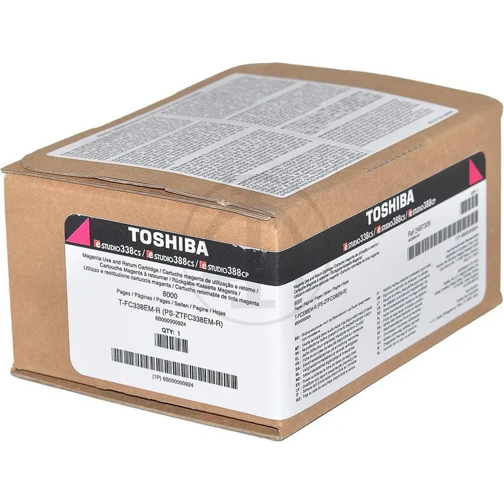 Toshiba TFC338EM-R, Tonerpatrone in Magenta, hohe Ergiebigkeit bis 6000 Seiten, kompatibel mit e-STUDIO 338CS, 388CP und 388CS
