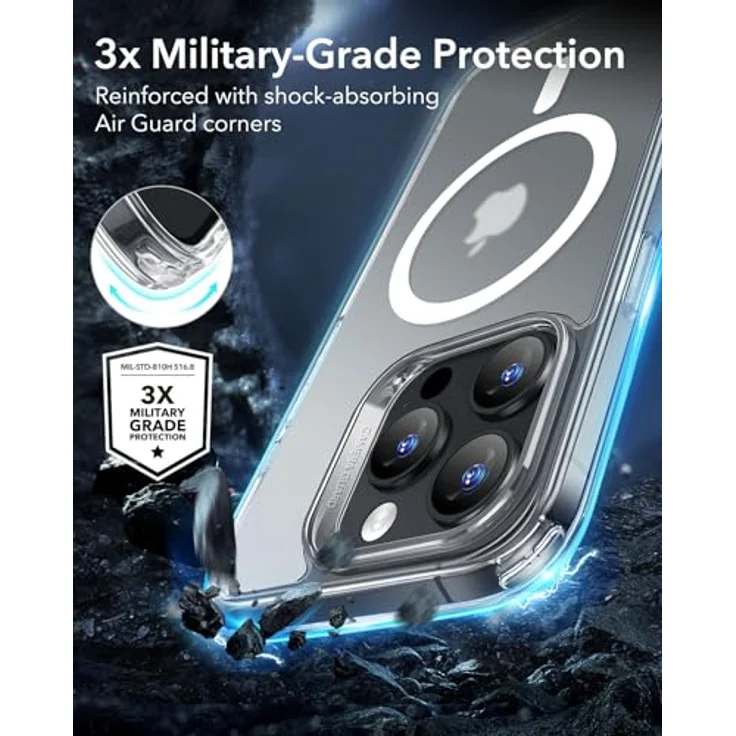 ESR iPhone 16 Pro Max Hülle, MagSafe Kompatibel, Militärischer Stoßschutz, Vergilbungsbeständig, Kratzfeste Rückseite, Mattiert – Bild 5