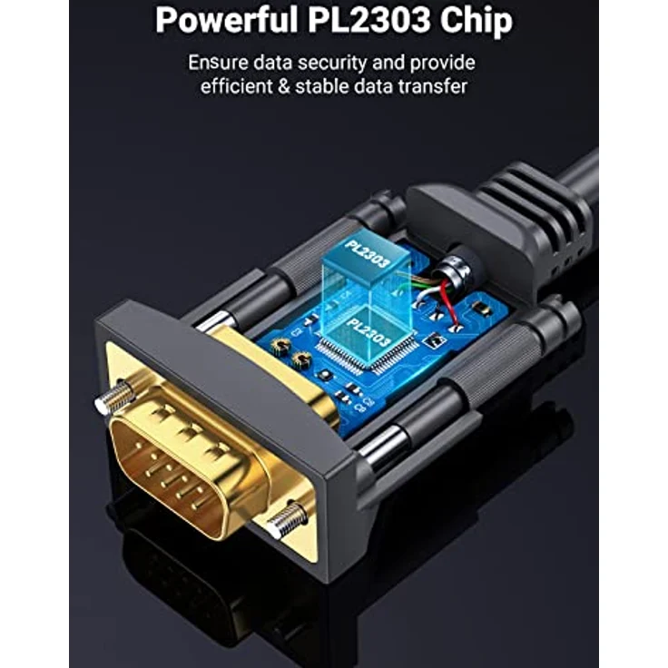 UGREEN 1m USB auf RS232 Seriell Adapter USB Seriell Konverter Kabel USB Seriell DB9 Stecker auf A Stecker mit PL2303 Chipsatz Unterstützt für 10/8/7/Vista/XP/ Win10/2000 und Mac OS X 10.6 und so weiter, Vergoldete Kontakte für stabile Verbindung Grau - Preisvergleich – Bild 5