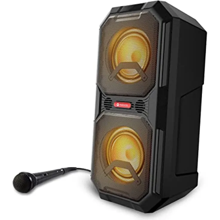 Motorola Sound Bluetooth Lautsprecher - ROKR 820-80W - Kabellos - mit LED-Leuchten - True Wireless Technology - inkl. Karaoke-Mikrofon - bis zu 20 Stunden Spielzeit - mehrere Eingänge: AUX/USB/MIC
