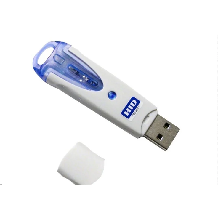 Omnikey 6121 USB Slim-size Smartcard-Leser, tragbares Kartenlesegerät, Blau/Grau, USB 2.0, hochgeschwindigkeitsfähig