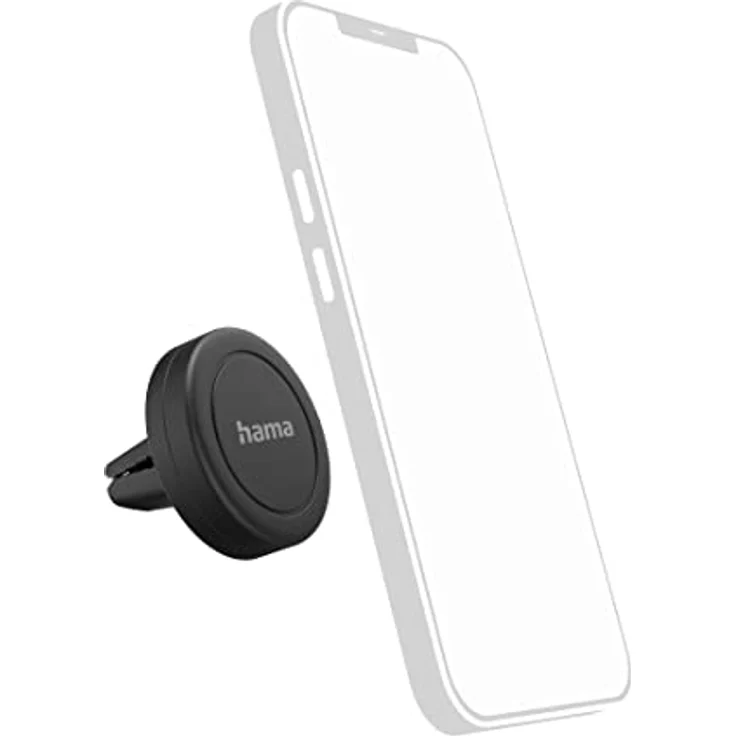Hama Auto Magnet Handyhalterung, Kfz Handy Halter magnetisch (Smartphone Halterung für Lüftung, Kompatibel mit allen Smartphones, 360° drehbar, Hochformat, Querformat) schwarz – Bild 1