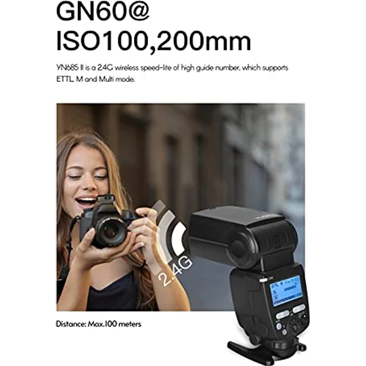 Blitzlicht - Yongnuo YN685 Blitzlicht GN60 1/8000 s 2.4 G Wireless-TTL fuer Canon DSLR-Kamera kompatibel mit dem drahtlosen System von YONGNUO 622c / 603 – Bild 6