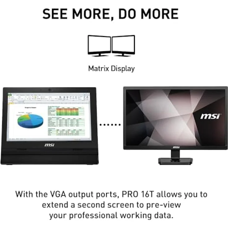 MSI PRO 16T 10M-228XDE 15.6" 5205U/4GB/250GB Schwarz ohne OS, All-in-One-PC mit Intel Celeron Prozessor und lüfterlosem Design – Bild 11